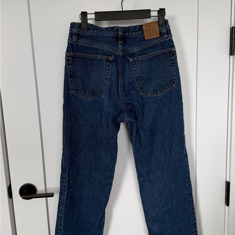 Toteme Dark Blue Straight Leg Jeans - Picture 3 of 5